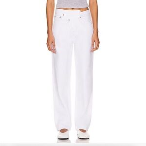 Agolde criss cross white/ bone colored jean